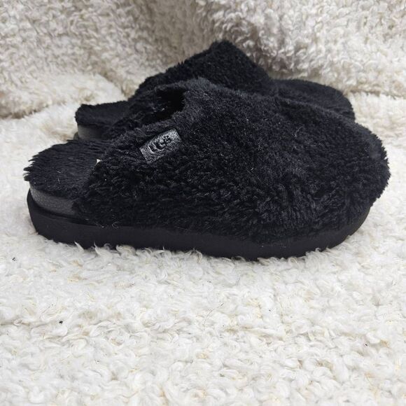 UGG Australia Black Fuzz Sugar Platform Slide‎ sz 8 - Picture 1 of 6